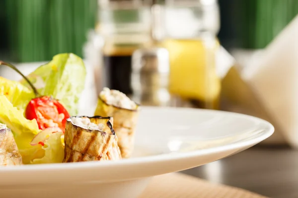 Eggplant rolls dish — Stock Photo, Image