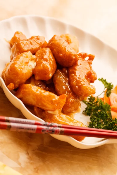 Chicken with sweet and sour sauce — Stock Photo, Image