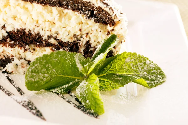 Pastel de coco con menta — Foto de Stock