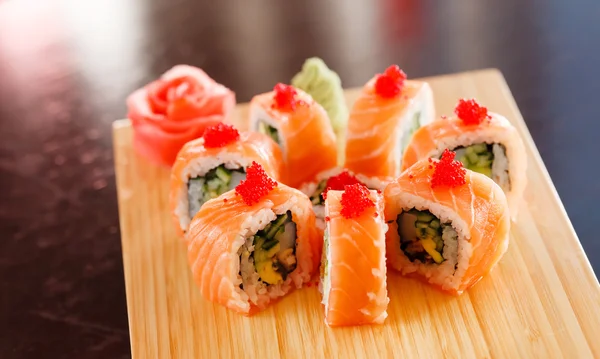 Sushi on the wood board — Stock Photo, Image