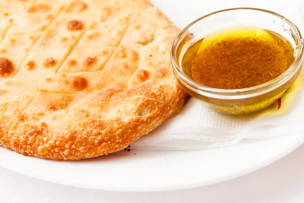 Bread with olive oil — Stock Photo, Image