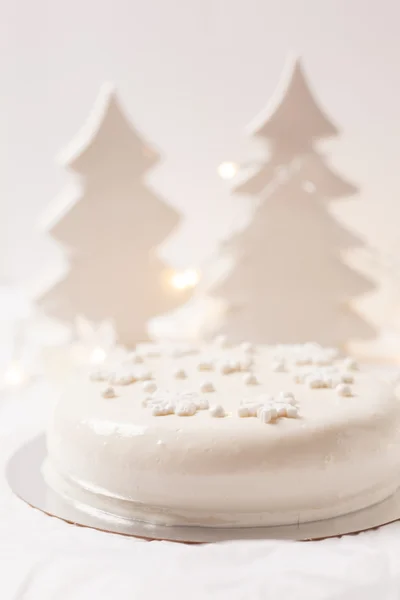 ホワイト クリスマス ケーキ — ストック写真