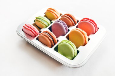 renkli Fransızca macaroons