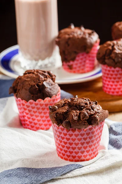 Magdalenas de chispas de chocolate —  Fotos de Stock