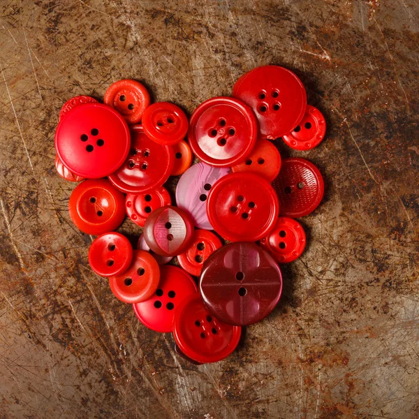 Sewing buttons heart — Stock Photo, Image