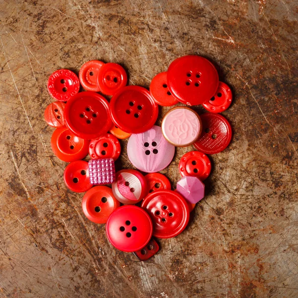 Sewing buttons heart — Stock Photo, Image