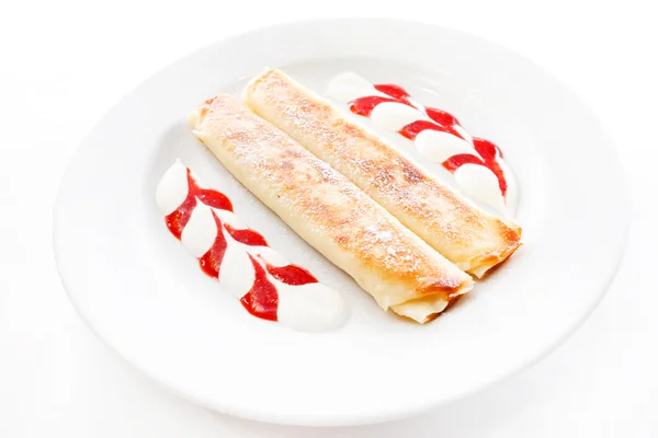 Pannkakor med keso — Stockfoto