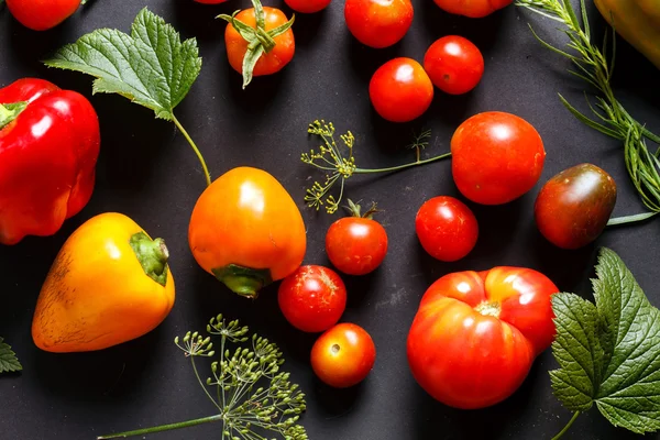 Fresh vegetables on grey — Stock Photo, Image