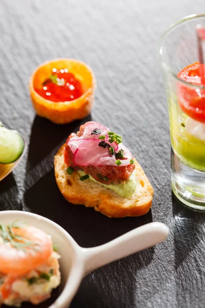 Different canapes set — Stock Photo, Image