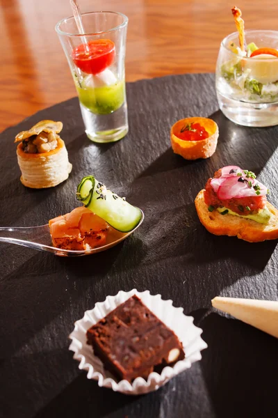 Different canapes set — Stock Photo, Image