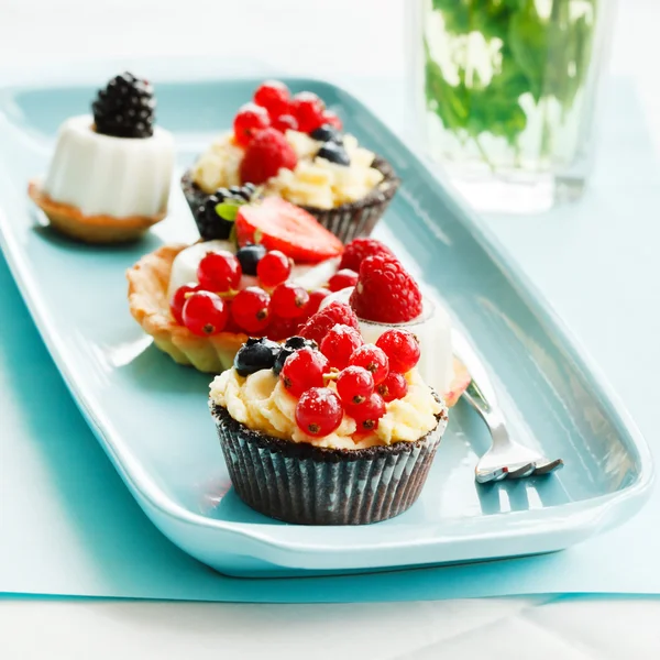 Sabrosas tartas de bayas — Foto de Stock