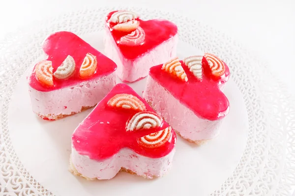 Bolos de coração rosa — Fotografia de Stock