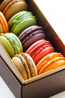 renkli Fransızca macaroons