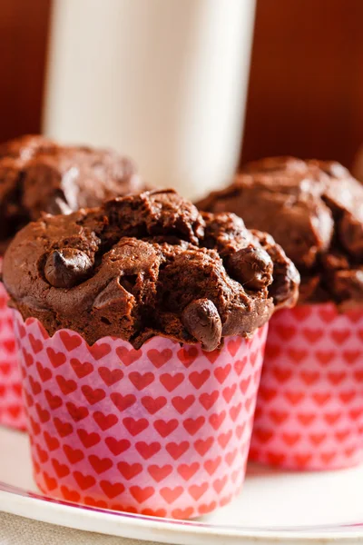 Magdalenas de chispas de chocolate — Foto de Stock