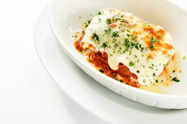 Italian lasagna in bowl — Stock Photo, Image