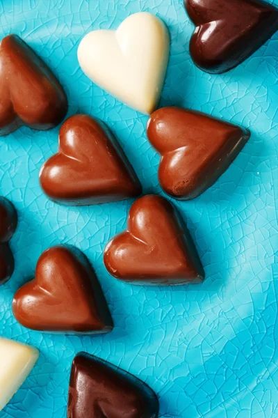 Serduszka czekoladowe cukierki — Zdjęcie stockowe
