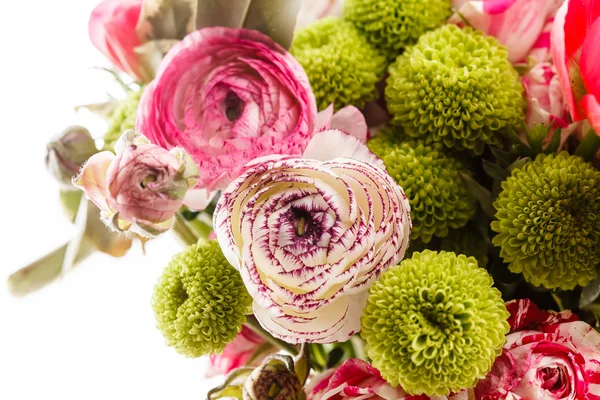 Rosa und grüne Blumen — Stockfoto