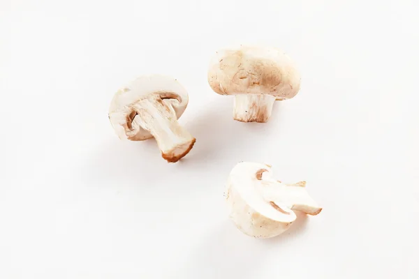 Drie gesneden champignons — Stockfoto