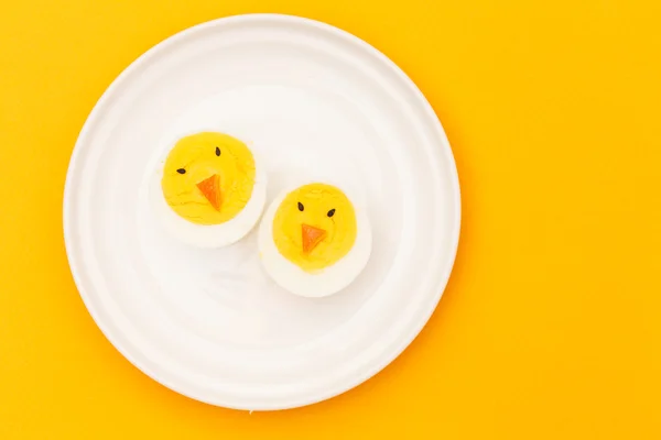 Eggs as funny faces — Stock Photo, Image