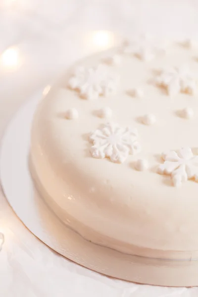 Christmas white cake — Stock Photo, Image