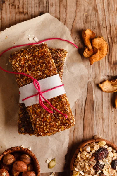 Granola bar with dried fruits — Stock Photo, Image