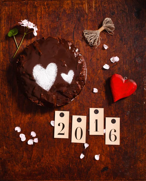 Pastel de chocolate para el día de San Valentín —  Fotos de Stock