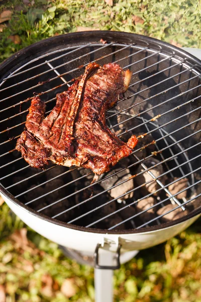 Utomhus biff på grillen — Stockfoto