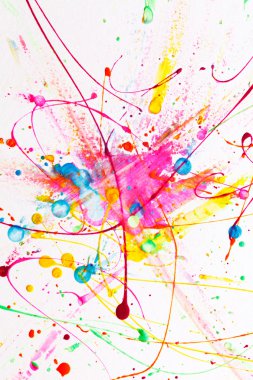 renkli parlak mürekkep sıçraması