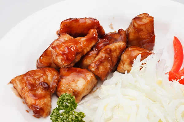 Kurczak Teriyaki z kapustą — Zdjęcie stockowe