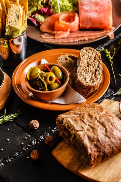 Spanish dinner on the table — Stock Photo, Image