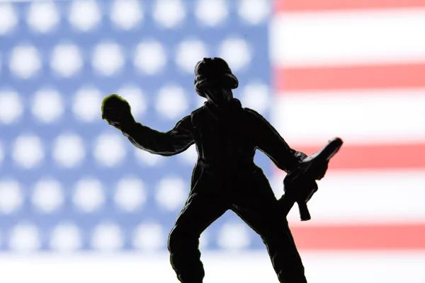 Американский игрушечный солдат — стоковое фото