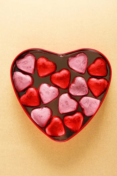 Heart box with heart candies — Stock Photo, Image