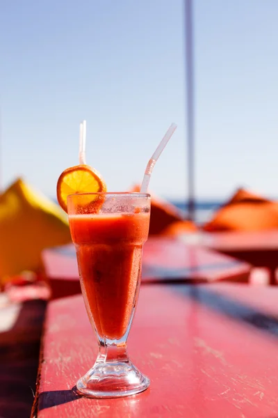 Fruit smoothie with straw — Stock Photo, Image