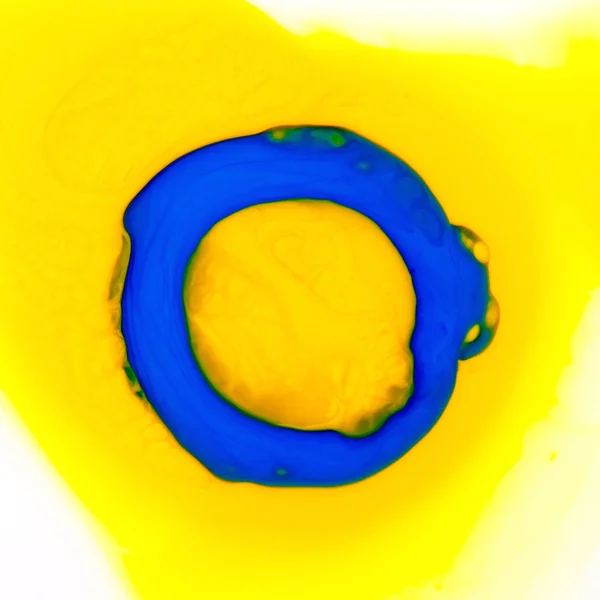 带蓝色圆圈的黄色背景 — 图库照片