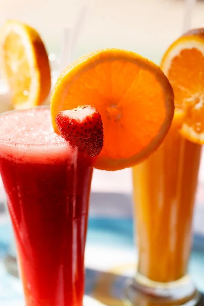 Fresh juice in glasses — Stock Photo, Image