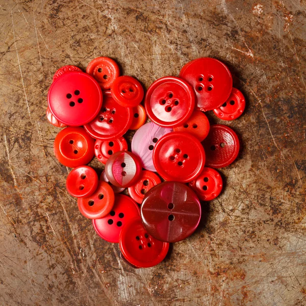 Sewing buttons heart — Stock Photo, Image