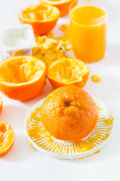 Zdravá snídaně pomerančů — Stock fotografie
