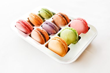renkli Fransızca macaroons