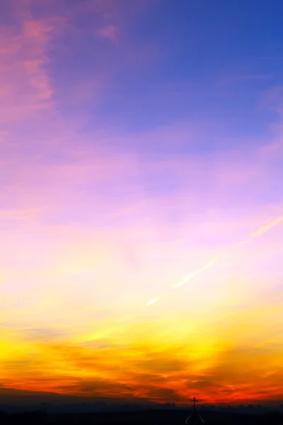 Sunset over city — Stock Photo, Image