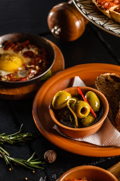 Cena española en la mesa — Foto de Stock