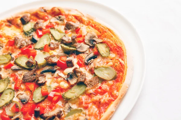 Tasty pizza closeup — Stock Photo, Image