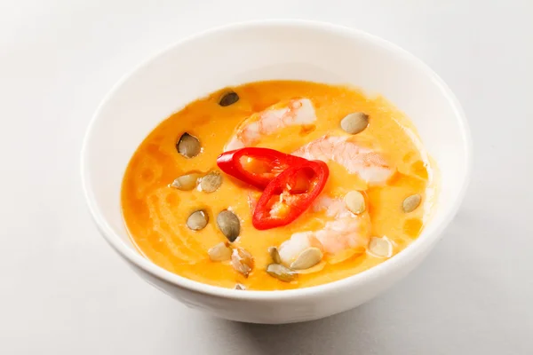 Sopa de calabaza en plato — Foto de Stock