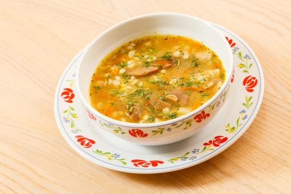 Vegetarian soup with mushrooms — Stock Photo, Image