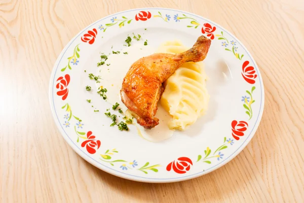 Pollo con purè di patate — Foto Stock