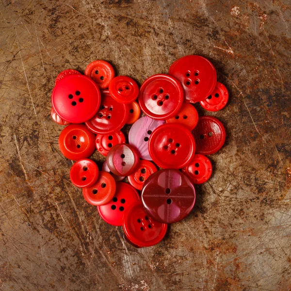 Sewing buttons heart — Stock Photo, Image