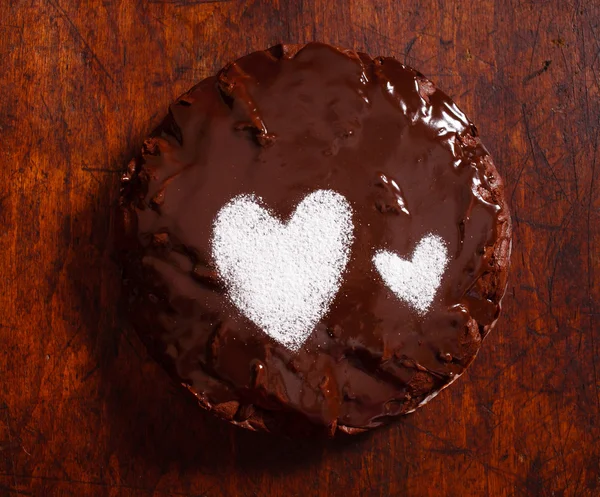 Choklad tårta för alla hjärtans dag — Stockfoto
