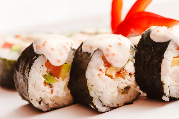 Smaczne sushi rolki — Zdjęcie stockowe