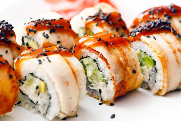 Tasty sushi rolls — Stock Photo, Image