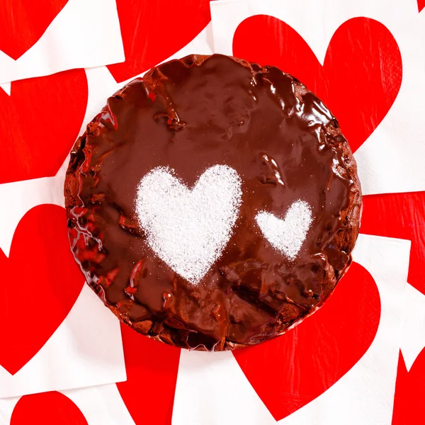 Valentine's day chocolate cake — Stock Photo, Image