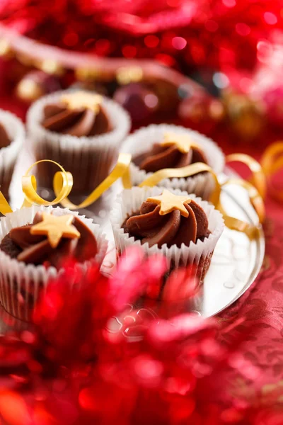 Cupcakes de Natal na mesa — Fotografia de Stock